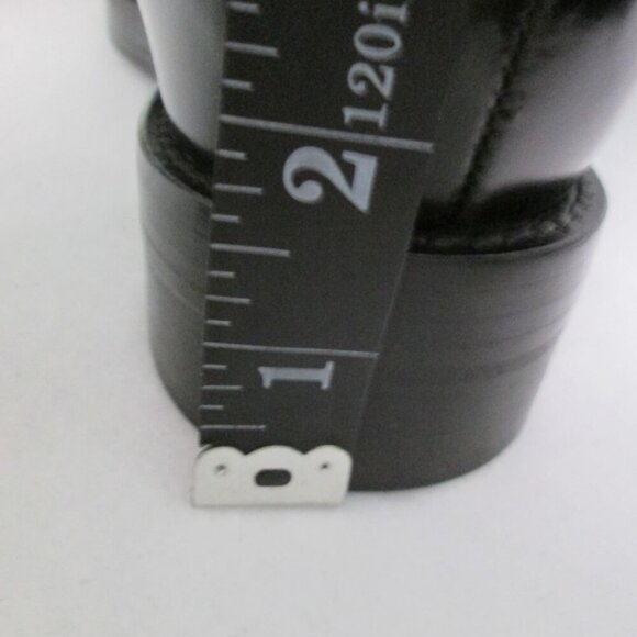 Crew Black Italian Leather Rib-Cuff Ankle Boots-Black/Gray-Various-NIB - Picture 10 of 13